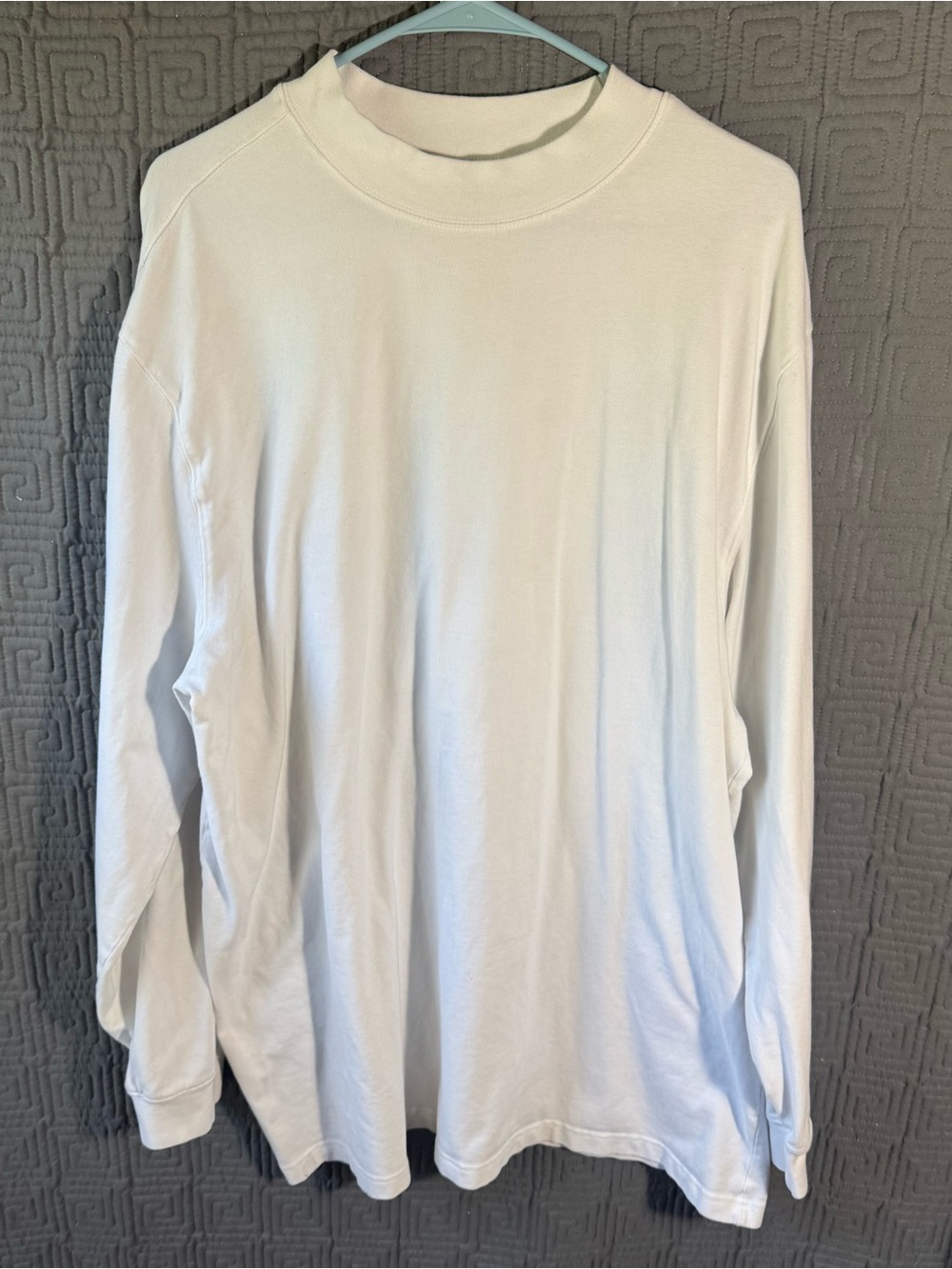 Gander Mountain T-Shirt Men’s XLT White Mock Neck Long Sleeve Cotton Blend